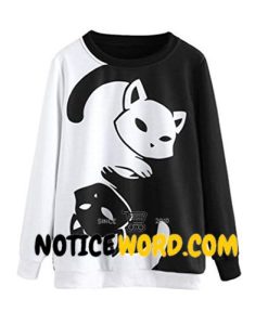 Cat Printing Long Sleeve Sweatshirt