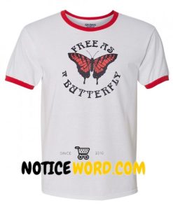 Free As A Butterfly Ringer T Shirt