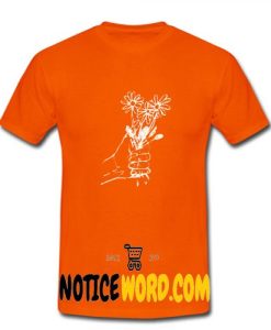 Hold Flowers Orange Color T shirt