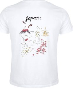 Kawaii Japan Map back T Shirt