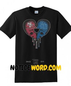 Los Angeles and San Francisco dodgers skull love shirt