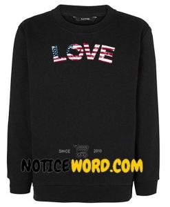 Love USA Flag Sweatshirt, Patriotic Sweatshirt, USA Stars and Stripes American