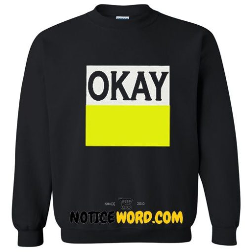 OKAY White and Yellow Stripe Sweatshirt