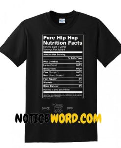 Pure Hip Hop Nutrition Facts T Shirt