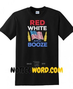 Red White and Booze Shirt, Funny Memorial Day 4th of July, mens womens America Short-Sleeve Unisex T Shirt