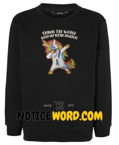 Unicorn dabbing travel the world with my Retire Pancreas Sweatshirt