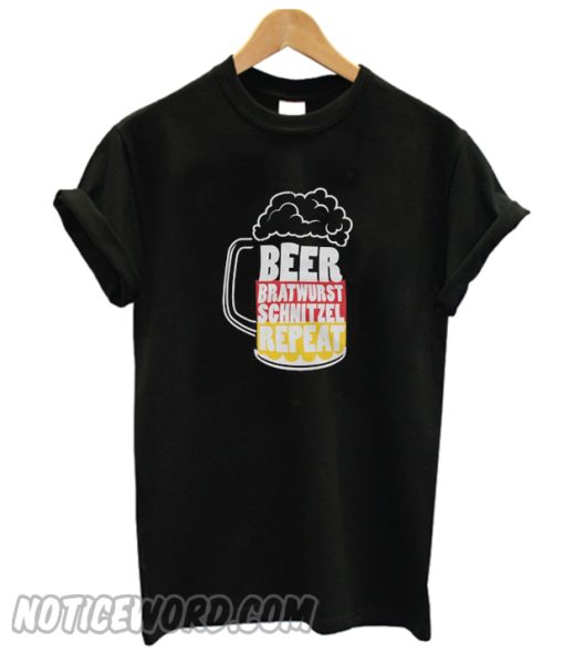 Beer Bratwurst Schnitzel Repeat Funny Oktoberfest Unisex T Shirt