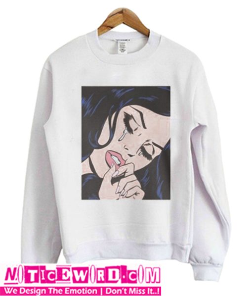 Black Hair Crying Sweatshirt