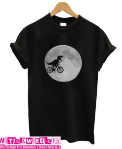 Dinosaur on a Bike In Sky With Moon T-Shirt