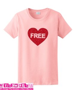 Heart Free Light Pink Unisex adult T shirt