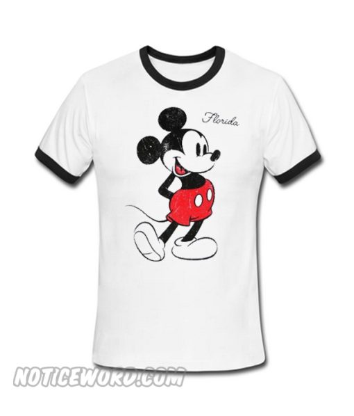 Mickey Mouse On Florida Ringer T-Shirt