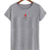 Red Rose Gray T-Shirt