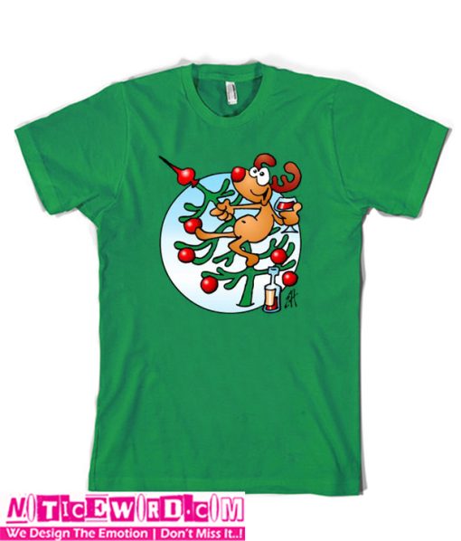 Reindeer in a Christmas tree T-shirt
