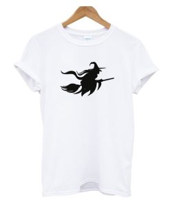 flying witch silhouette t shirt