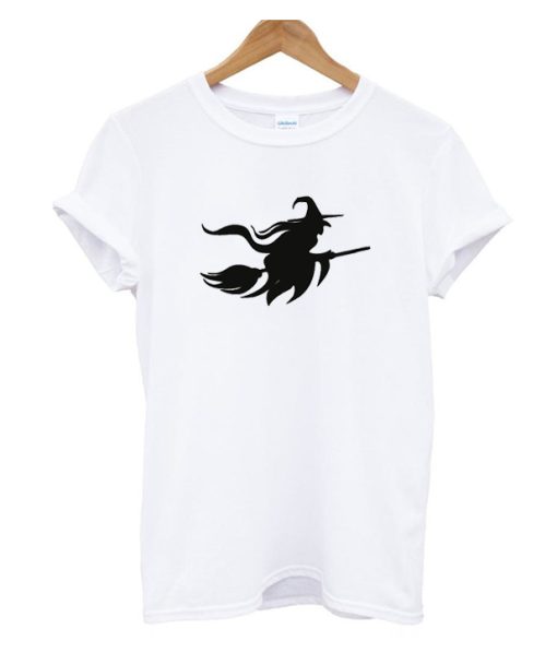 flying witch silhouette t shirt