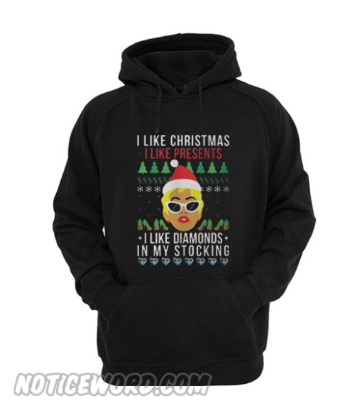 Cardi B I like Christmas I like presents I like diamonds Hoodie