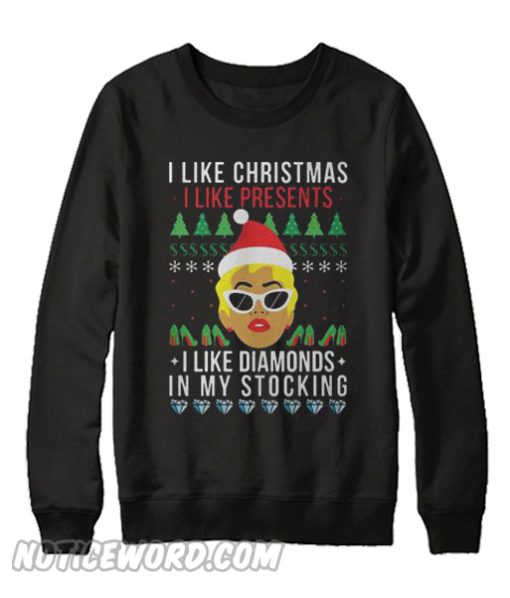 Cardi B I like Christmas I like presents I like diamonds Sweatshirt