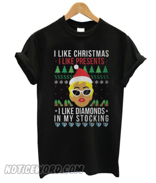 Cardi B I like Christmas I like presents I like diamonds T-shirt