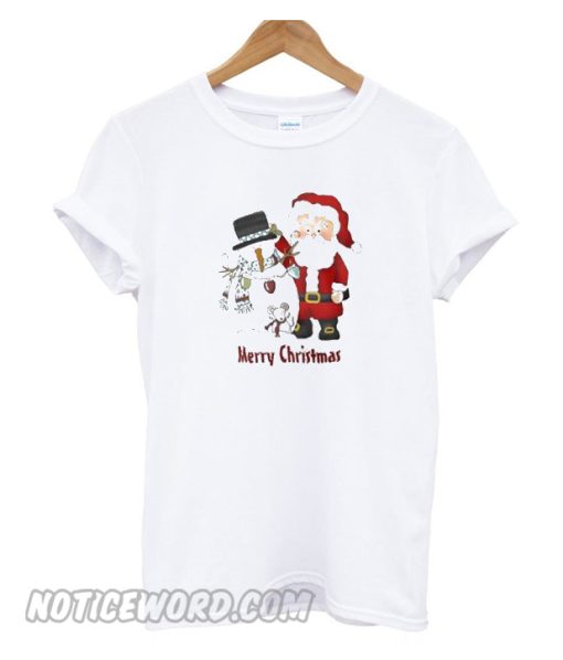 Christmas Santa and Snowman Tshirt