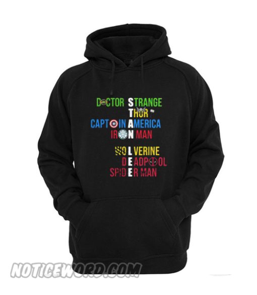 Doctor strange Thor Captain America Iron Man Wolverine Deadpool SpiderMan Hoodie