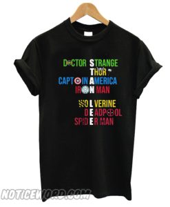 Doctor strange Thor Captain America Iron Man Wolverine Deadpool SpiderMan T-shirt