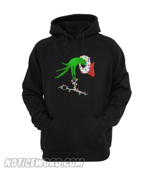 Grinch hand holding Hairstylist hoodie