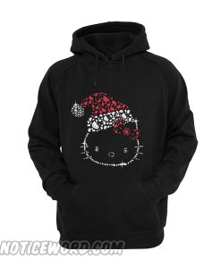 Nice Hello Kitty Santa Hat Rhinestone Hoodie