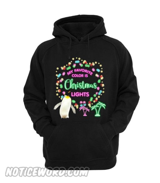 Penguin Christmas Lights Hoodie