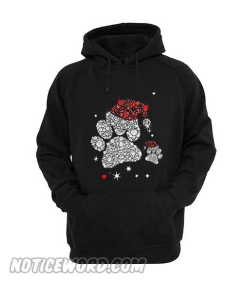 Premium Dog Footprint Santa Hat Hoodie