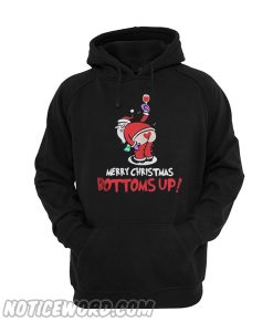 Santa Claus Wine Merry Christmas Bottoms Up hoodie