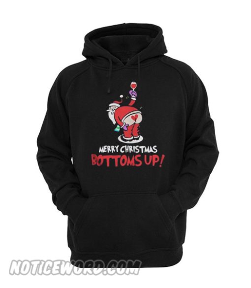 Santa Claus Wine Merry Christmas Bottoms Up hoodie