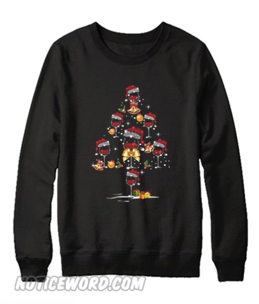 Wine glass christmas tree Sweatshirt