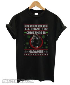 All I want for Christmas Harambe Unisex adult T shirt