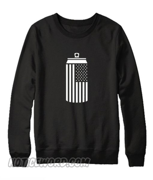 American Flag Beer Can Drinking Sweatshirt