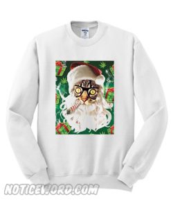 Cat Smoking Ugly Christmas Sweatshirt