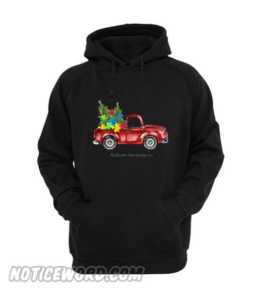 Christmas Truck Autism Awareness Hoodie