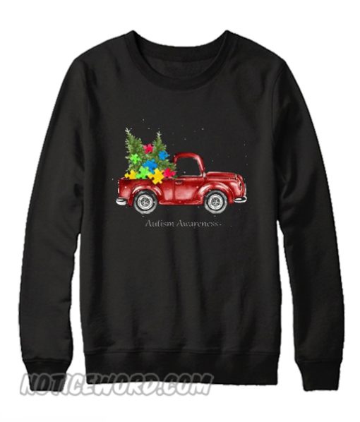 Christmas Truck Autism Awareness Sweatshirt