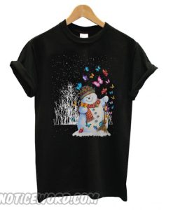 Christmas snowman and butterflies T shirt