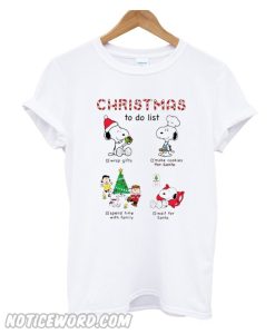 Christmas to do list snoopy Unisex adult T shirt