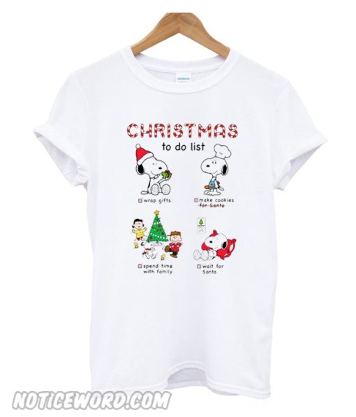 Christmas to do list snoopy Unisex adult T shirt