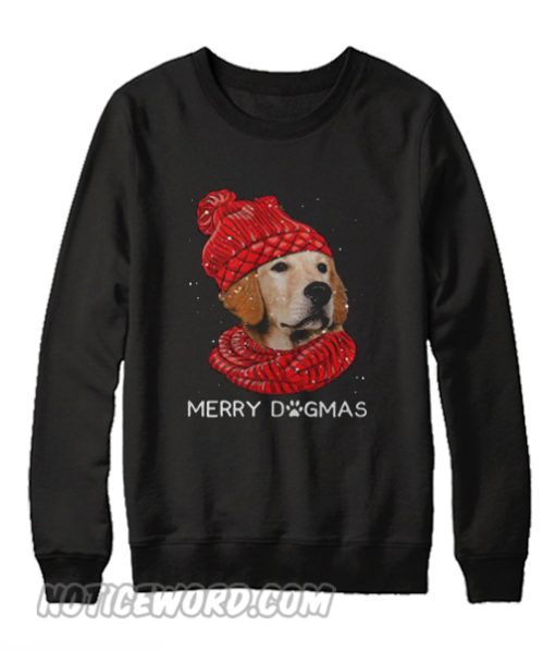 Golden retriever red scarf merry dogmas Sweatshirt