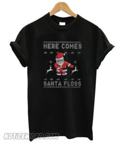 Here Comes Santa Floss Christmas Unisex adult T shirt