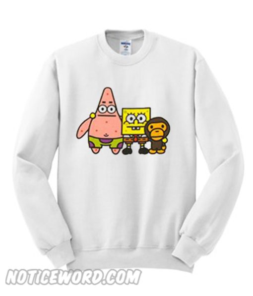 Patrick Spongebob And Monkey Sweatshirt