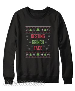 Resting Grinch Face Christmas Sweatshirt