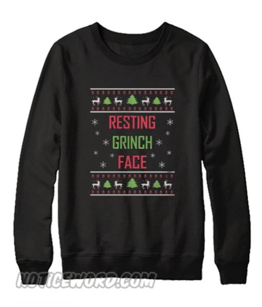 Resting Grinch Face Christmas Sweatshirt