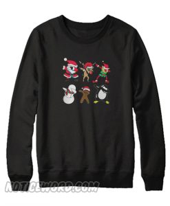 Santa Reindeer Elf Snowman Gingerbread Man Dabbing Sweatshirt