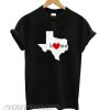 Texas Home Distressed TX Map with Red Love Heart smooth T shirt