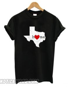 Texas Home Distressed TX Map with Red Love Heart smooth T shirt