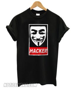 Anonymous Hacker Obey Style Black smooth T-Shirt