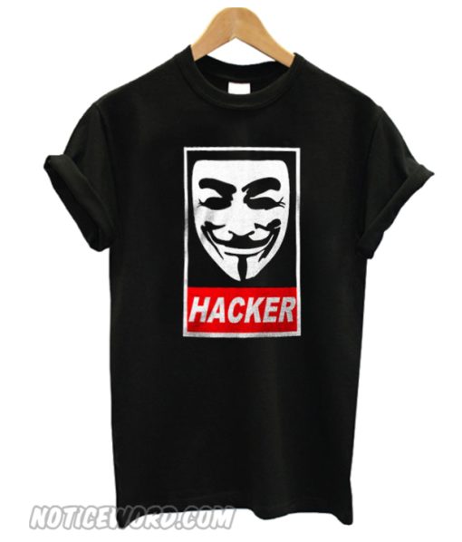 Anonymous Hacker Obey Style Black smooth T-Shirt